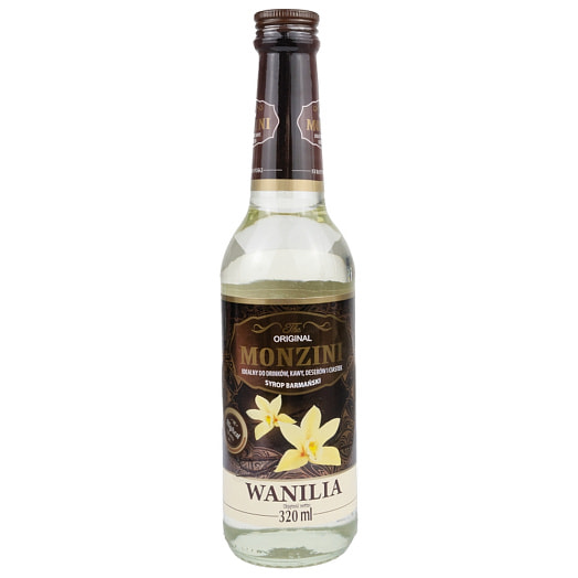 Сироп MONZINI 320мл ст/б для кофе, чая, мороженого, десертов со вкусом ванили Польша