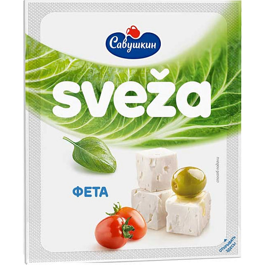 Сыр Фета Sveza 45% 200г в/у мягкий, рассольный Савушкин продукт Беларусь