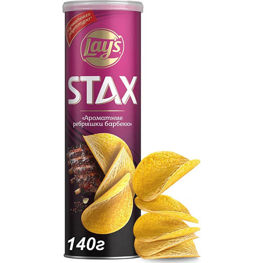 Чипсы картофельные Lays Стакс 140г со вкусом Барбекю ООО ПепсиКо Холдингс Россия Lays