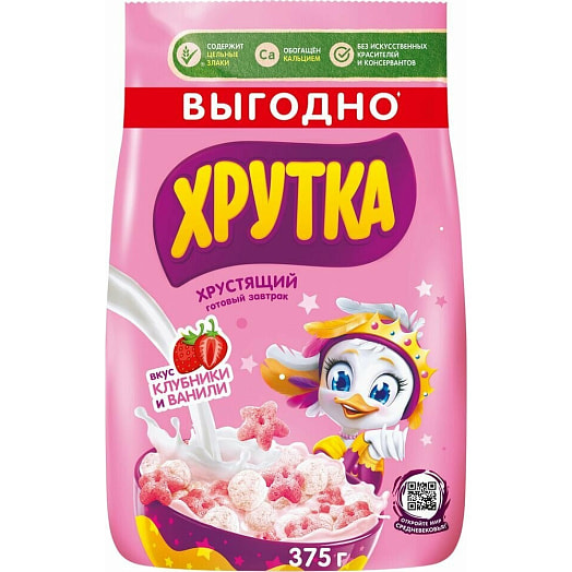 Готовый завтрак Хрутка Клубнично-ванильное настроение 375г ООО Сириал Партнерс Рус Россия ХРУТКА