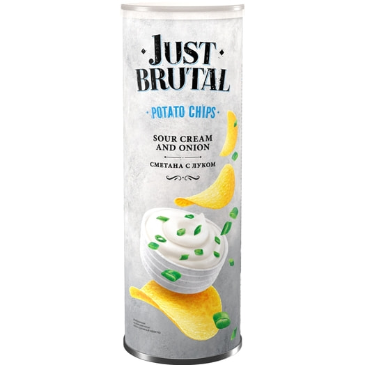 Чипсы картофельные Just Brutal Сметана, лук 100г Беларусь Just Brutal