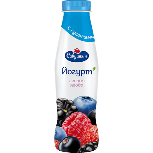Йогурт Савушкин 2% 415г лесная ягода ПЭТ Савушкин продукт Беларусь