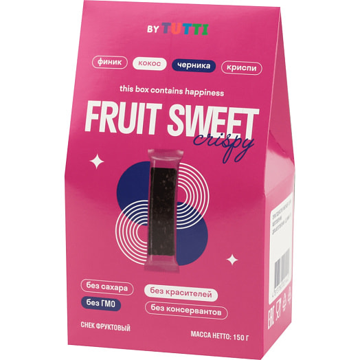 Снек фруктовый финик, кокос, черника, возд рис 150г ООО ЭКО-СВИТ Беларусь Fruit Sweet