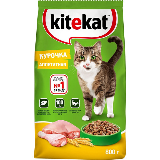 Корм Kitekat Курочка аппетитная для взр кошек 800г ООО Марс Россия Kitekat