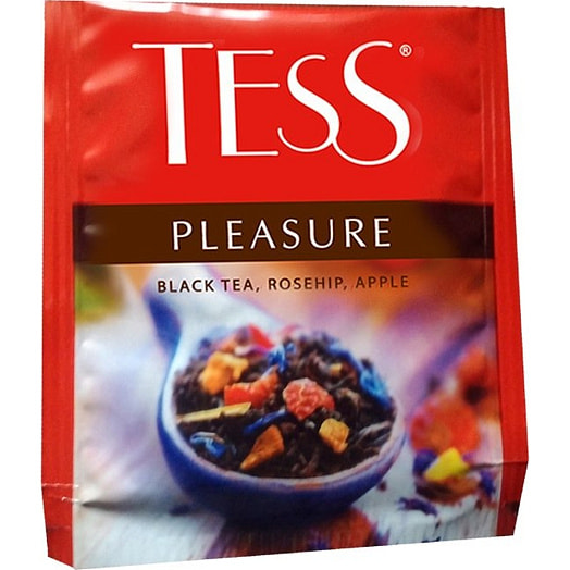 Чай Tess Pleasure черный 37.5г шиповник-яблоко (25пак*1.5г) Орими Россия