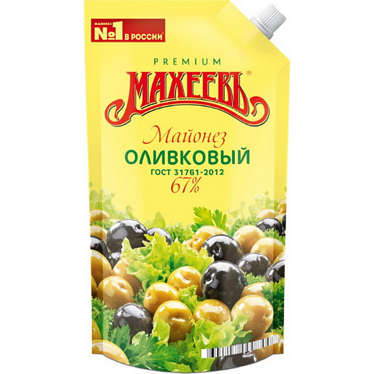 Майонез Махеевъ 67% 380г дой-пак оливковый. в/к Россия