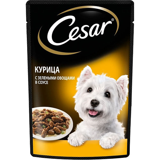 Корм Cesar с курицей и овощами для взрослых собак всех пород 85г ООО Марс Россия Cesar