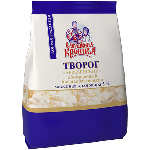 Творог Деревенский обог бифидобактериями 5% 350г ОАО Бабушкина крынка Беларусь Бабушкина крынка