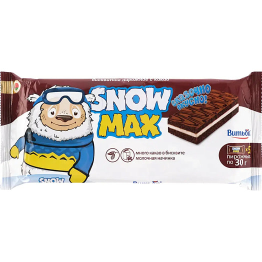 Бисквитное пирожное Snow Max с какао 150г ГП КФ Витьба Беларусь Витьба