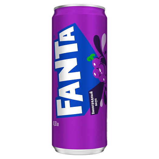 Напиток Fanta со вкусом винограда 330мл ж/б УП Кока-Кола Бевриджиз Белоруссия Беларусь