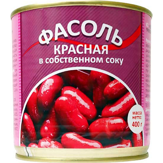 Фасоль красная Красная линия 400г ж/б в собственном соку Россия