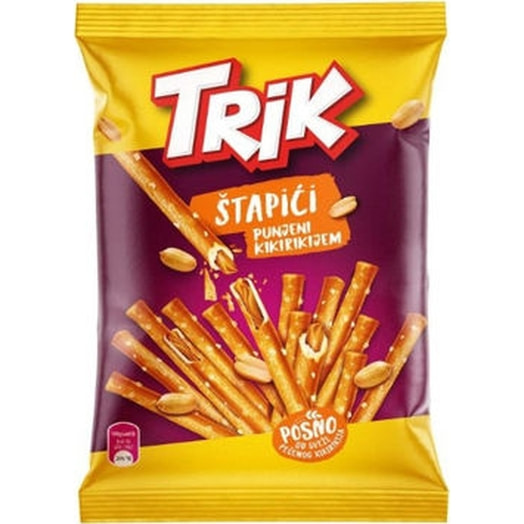 Палочки соленые Trik с арахисовой начинкой 110г Jaffa Doo Crvenka Сербия Jaffa