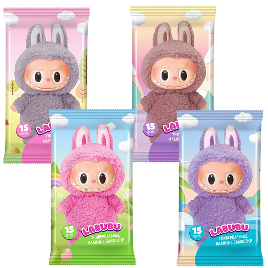 Салфетки влажные универсальные LABUBU mix 15шт Авангард ООО Россия Авангард