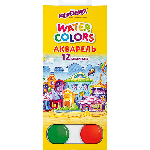 Краски акварельные медовые Юнландия 12цв арт.192550 Россия