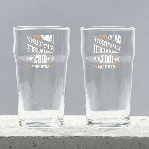 Подарочный набор пивных бокалов 100% мужик арт.10248684 Россия