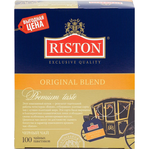 Чай Riston Original Blend 150г черный (100пак с ярлыком) ООО МалКом Россия Riston