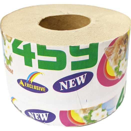 Туалетная бумага Эксклюзив 459х110х80 М с гильзой,тисненая,однослойная Беларусь