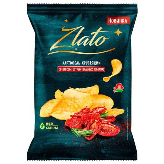 Картофель хрустящий Zlato Острые вяленые томаты 70г ОАО Машпищепрод Беларусь
