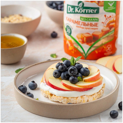 Хлебцы хрустящие Dr.Korner 90г кукурузно-рисовые карамельные Россия