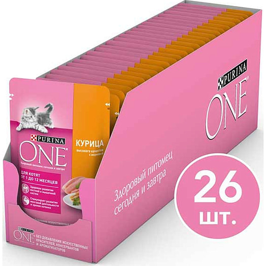 Корм ONE PURINA 75г пауч д/котят, курица ООО Нестле Россия Россия Purina