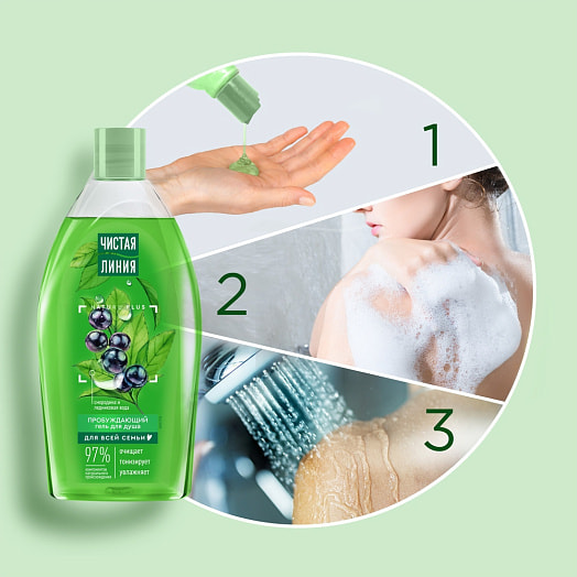 Гель для душа 750мл пробуждающий Unilever Россия Чистая линия
