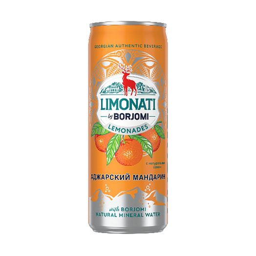 Напиток б/алк LIMONATI by Borjomi 330мл ж/б Аджарский мандарин IDS Borjomi Georgia Грузия