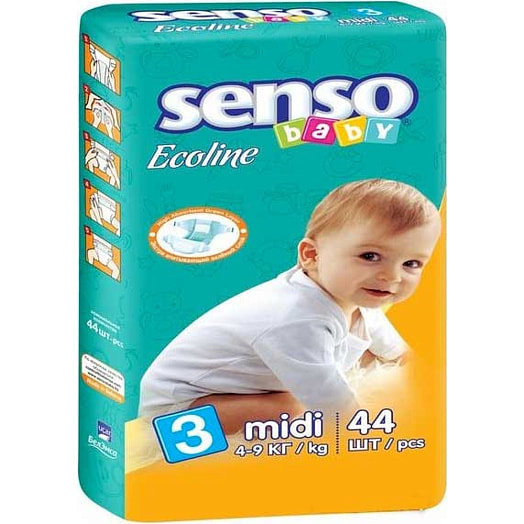 Подгузники Senso baby ecoline 4-9кг 3-44шт БелЭмса Беларусь