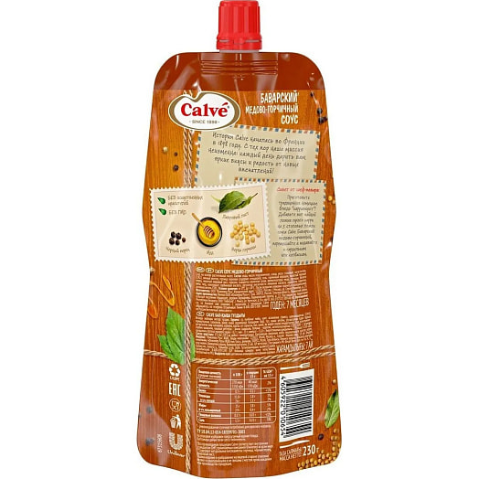 Соус медово-горчичный 230г дой-пак ООО КДВ Тула Россия