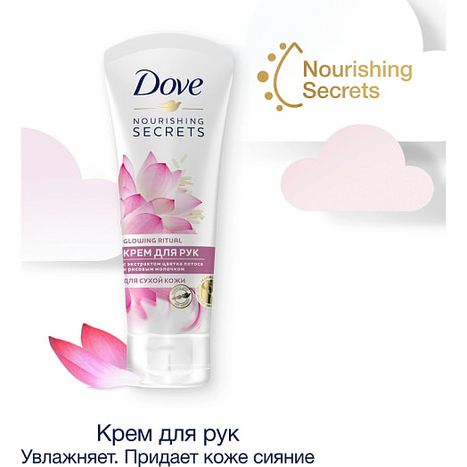 Крем для рук 75мл экстракт лотоса и рисовое молочко Unilever Россия Dove