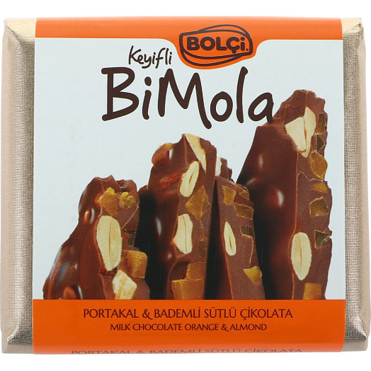 Молочный шоколад 70г фольга с миндалем и апельсиновыми цукатами Bolci Cikolata A.S. Турция