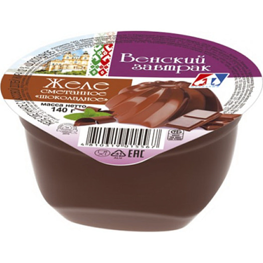 Желе сметанное 12% 140г пл/стак. шоколад ММЗ N1 Беларусь