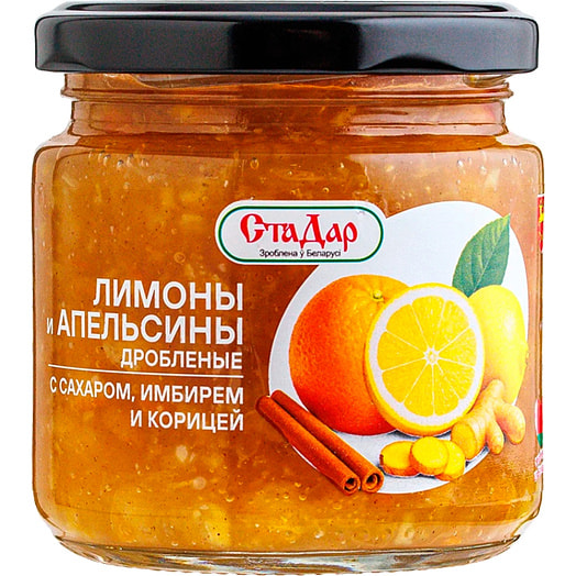 Лимоны и апельсины дробленые с сахаром, имбирем и корицей 210г Беларусь СтаДар