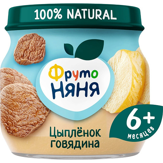 Пюре 80г цыпленок, говядина ОАО Прогресс Россия ФрутоНяня