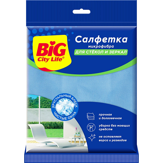 Салфетка Big City из микрофибры для стекол и зеркал Импэкс Россия Big City Life