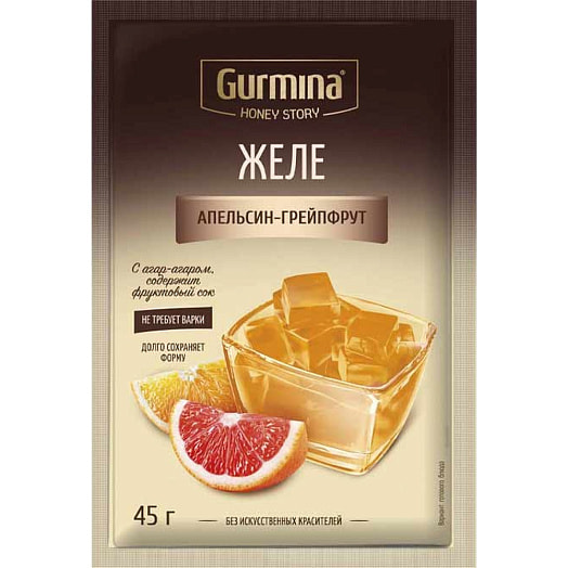 Желе 45г пакет со вкусом апельсина и грейпфрута Gurmina Беларусь Gurmina