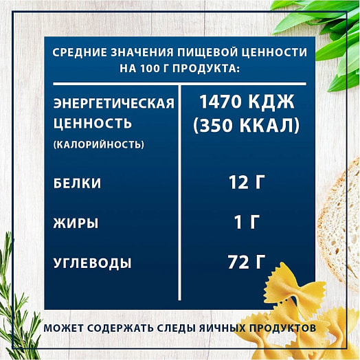 Макаронные изделия Federici 400г N66 бантики группа А МФ Америя Россия