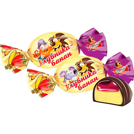 Конфеты Левушка детям со вкусом клубника, банан Славянка КО ООО Россия Славянка