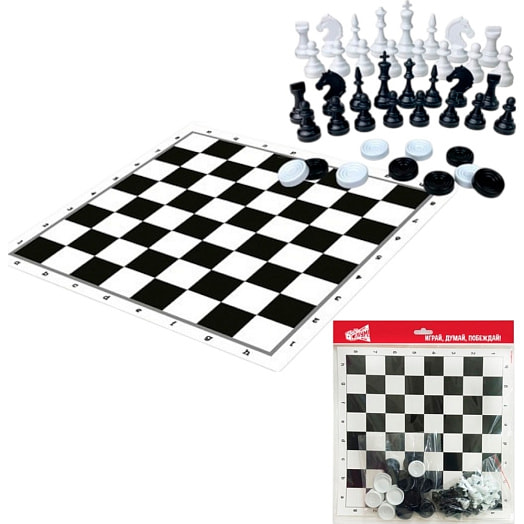 Игра настольная развивающая Шашки+шахматы арт.RS07154 Россия Русский стиль