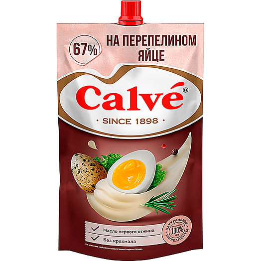 Майонез Calve на перепелиных яйцах 67% 400г Россия Calve