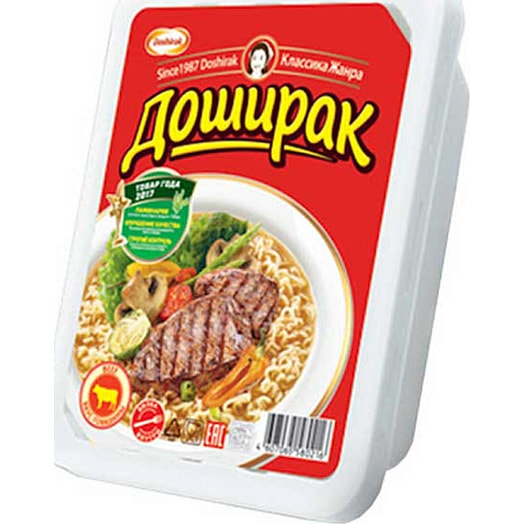 Лапша б/приг. Доширак 90г лоток со вкусом говядины Россия Доширак