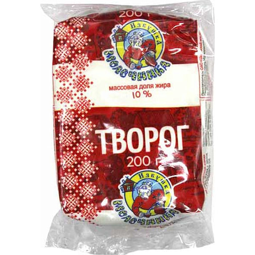 Творог 10% 200г пл. Шкловский МЗ Беларусь Избушка молочника