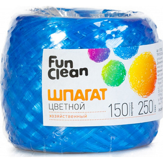 Шпагат Fun Clean полипропиленовый 250текс*150м цветной Россия