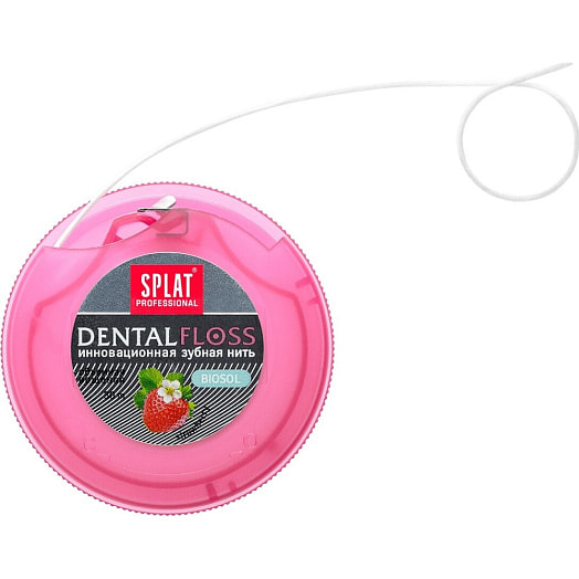 Зубная нить Professional DentalFloss объемная, клубника SPLAT Италия SPLAT