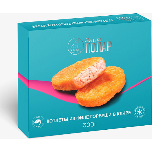 Котлеты из филе горбуши в кляре обжар/зам 300г Россия