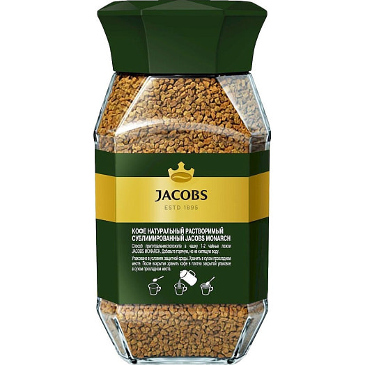 Кофе Jacobs Monarch 190г раствор/сублимир. Россия
