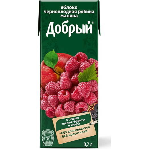 Нектар Добрый из яблок,чернопл/рябины и малины 200мл Coca-Cola Беларусь Добрый