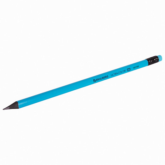 Набор карандашей чернографитных Brauberg Ultra Color (НВ, 4шт с ластиком) арт.181709 Китай