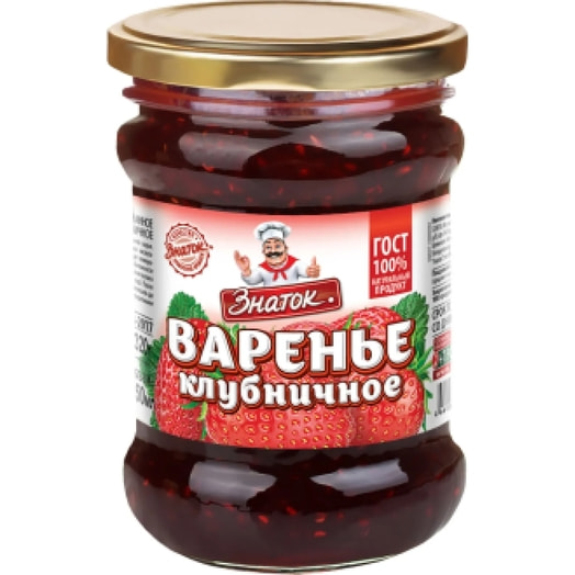 Варенье Знаток Домашнее Клубничное 320г ст/б ООО ПК ОКИМ Россия
