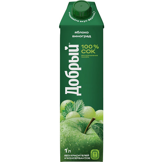 Сок Добрый яблочно-виноградный 1л Беларусь Добрый