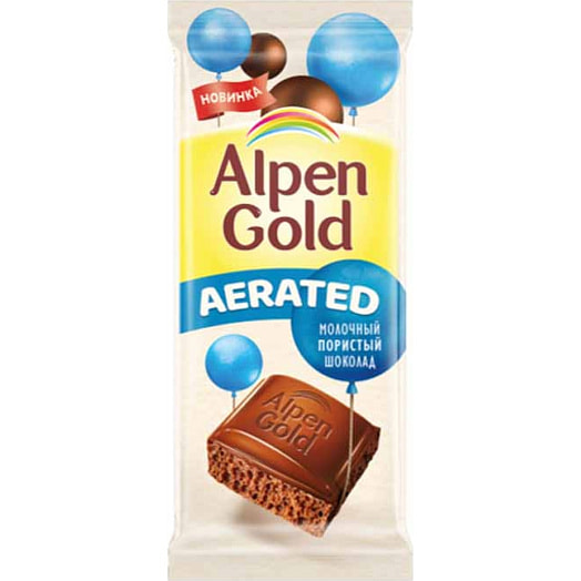 Шоколад молочный Alpen Gold Aerated 80г пористый ООО Монделис Русь Россия Alpen Gold